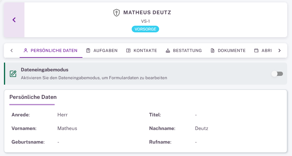 Vorsorge wird klar als solche gekennzeichnet